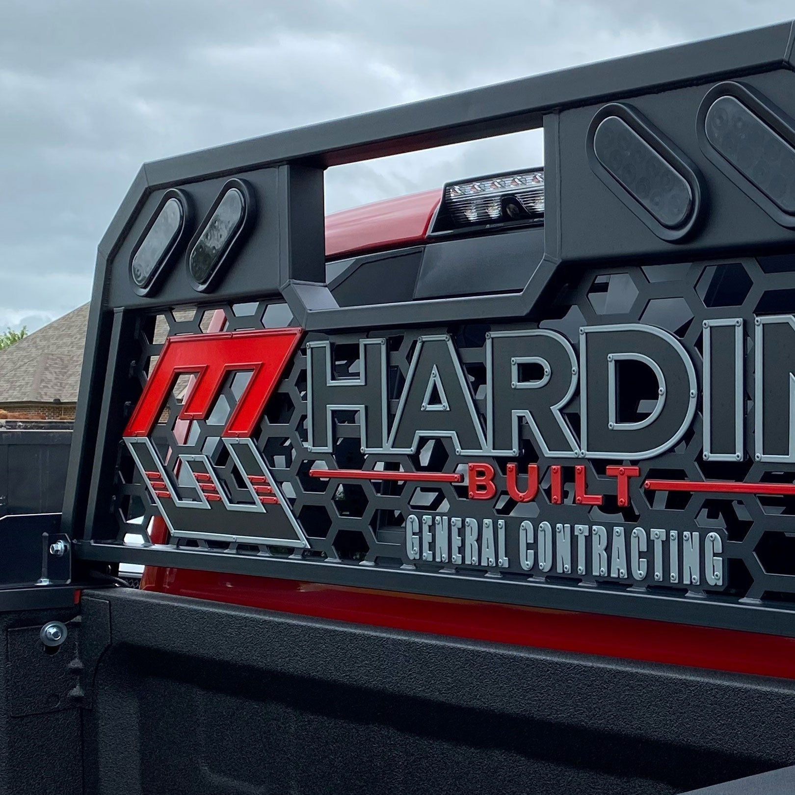 Spyder Industries Custom Logo Headache Rack Installed on truck